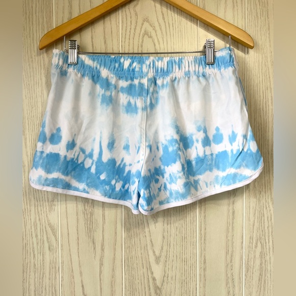 FRANKS AUSTRALIA Womens Blue Tie Dye Sz L Flexible Athletic Shorts MSRP $89 NWT - Picture 3 of 3